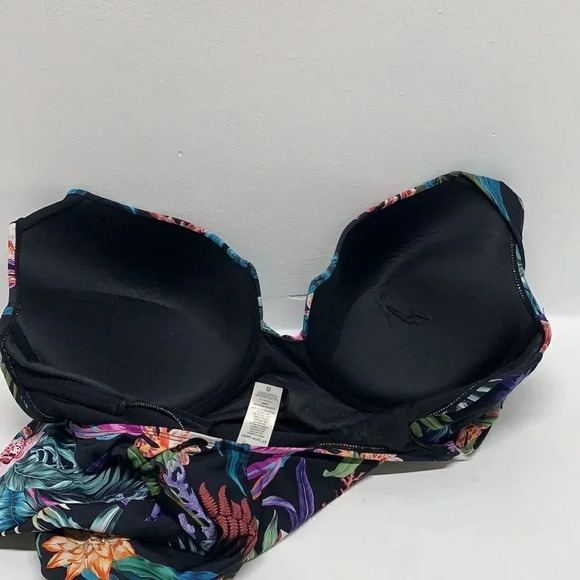 Terra and Sky Bathing Suit Black Floral One Piece Slimming Women's Plus Size 5X - Picture 11 of 13